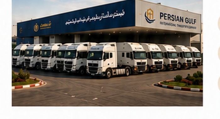 Persian Gulf company facility with owned vehicles