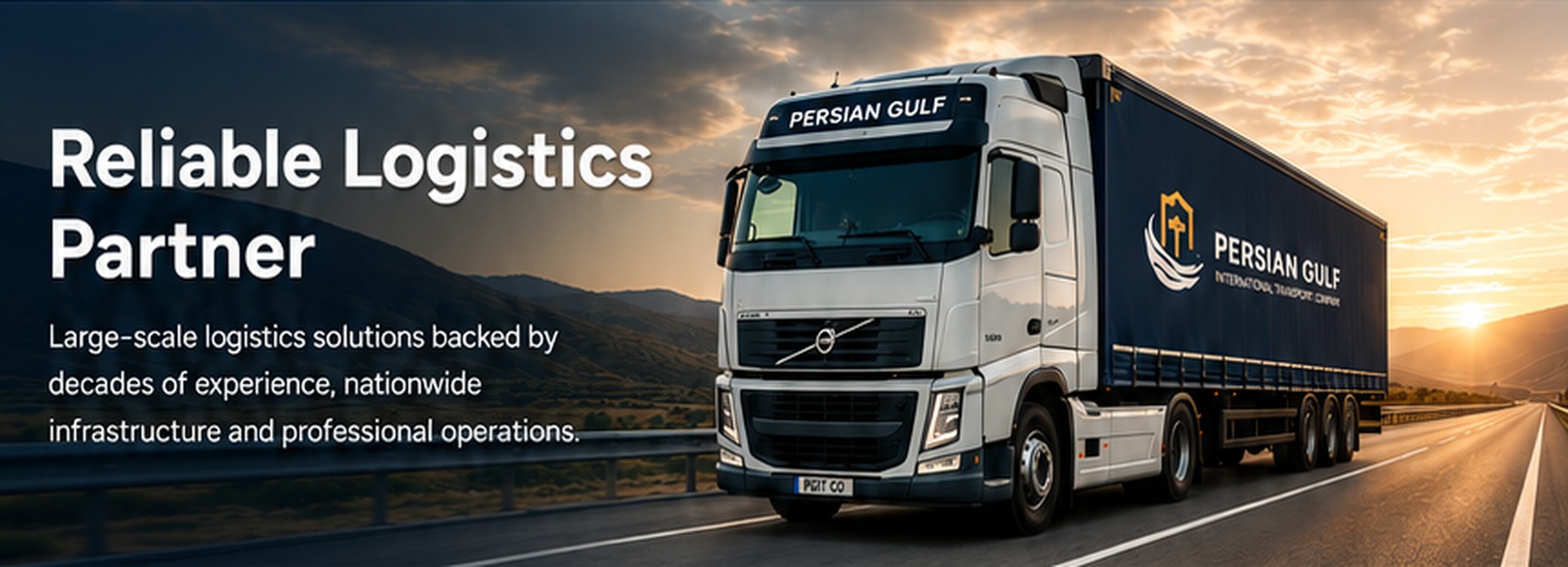 Persian Gulf logistics vehicle on highway